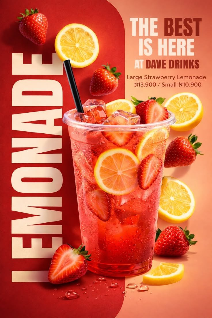 Lemonade drinks promotion poster