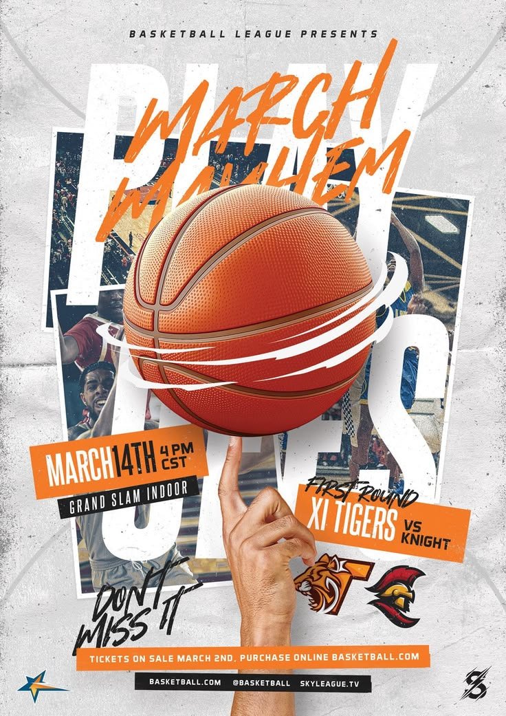 March basketball league event poster