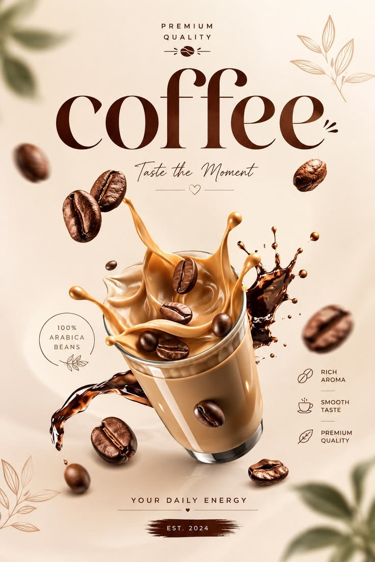 Premium coffee brand poster