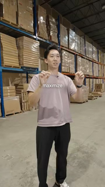 Founder speaking to camera inside a warehouse